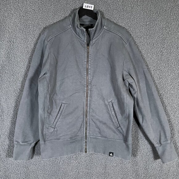 American Giant Moto Full Zip Heavy Cotton Sweatshirt - Men's Size L - Gray - Picture 1 of 10